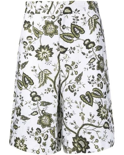 Erdem Floral-print Shorts - Grey