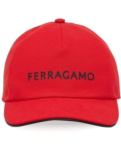 Ferragamo Baseballkappe mit Logo-Print - Rot