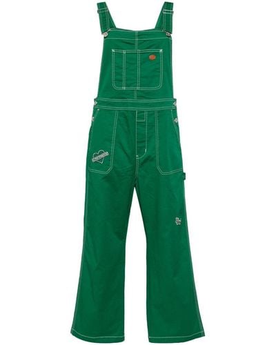 Chocoolate Logo-patch Cotton Overalls - Green