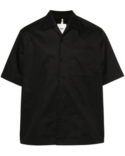 OAMC Popeline Overhemd Met Patch - Zwart