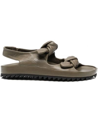 Officine Creative Knot-detail Leather Sandals - Brown