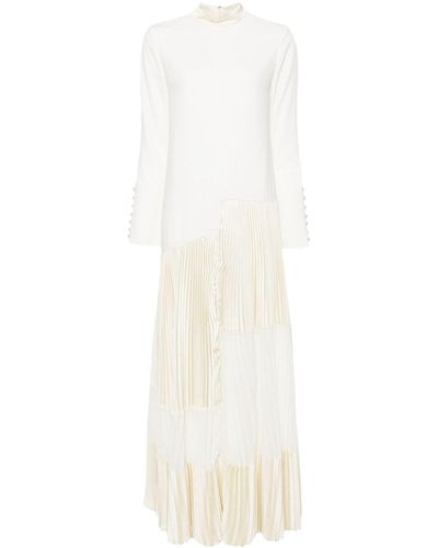 Jonathan Simkhai Plissé-detailing Gown Dress - White