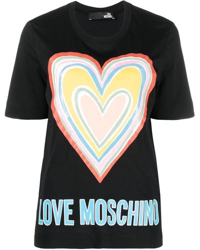 Love Moschino ハート ロゴ Tシャツ - ブラック