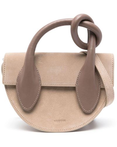 Yuzefi Pretzel Suede Cross Body Bag - Natural