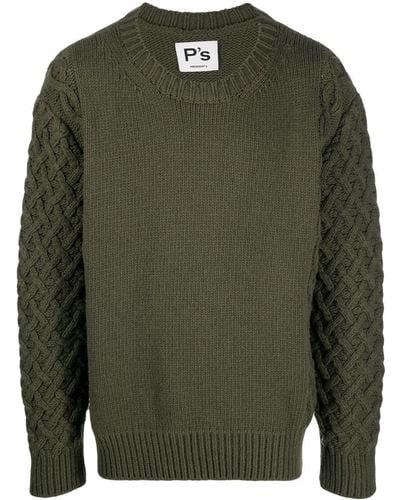 President's Cable-knit Crew Neck Jumper - Green