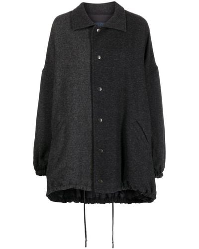 Yohji Yamamoto Herringbone-pattern Wool Jacket - Black