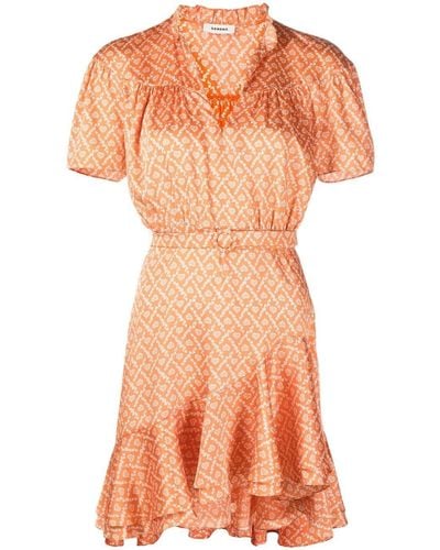 Sandro Kleid mit Herz-Print - Orange
