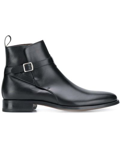 SCAROSSO Buckled Ankle Boots - Black