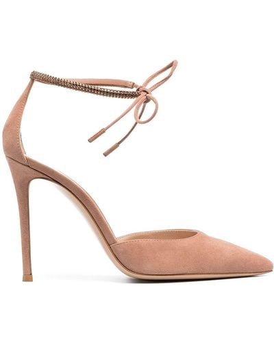 Gianvito Rossi Ankle-tie Pointed Pumps - Pink