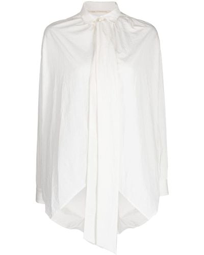 Forme D'expression Bow-tie Blouson Shirt - White
