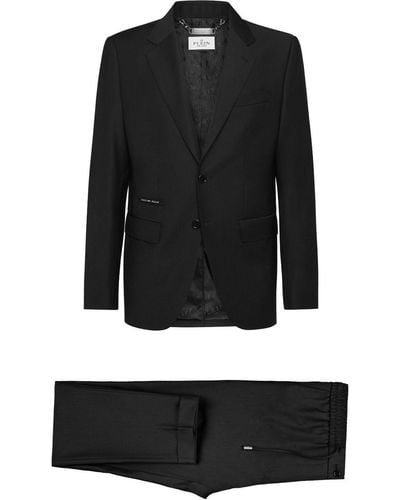 Philipp Plein Logo-plaque Single-breasted Suit - Black