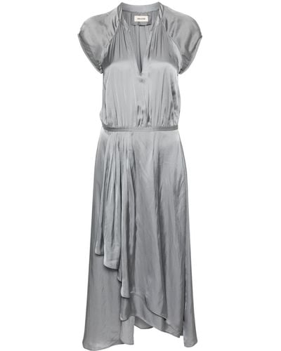 Zadig & Voltaire Randall Satin Midi Dress - Grey