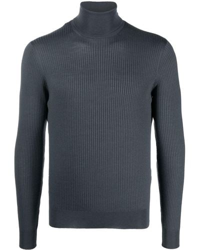 Dell'Oglio Ribbed-knit Roll-neck Sweater - Blue