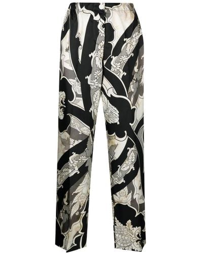 F.R.S For Restless Sleepers Graphic-print Silk Pyjama Trousers - Black