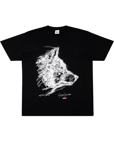 Supreme Camiseta Scribble Wolf de lobo de x Yohji Yamamoto - Negro