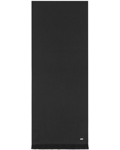 Saint Laurent Bufanda con placa del logo - Negro