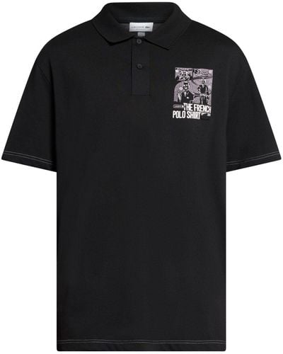 Lacoste Movement Graphic-print Polo Shirt - Black