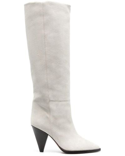 Isabel Marant Suede Knee-high Boots - White