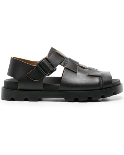 Camper Merco Woven Leather Sandals - Black