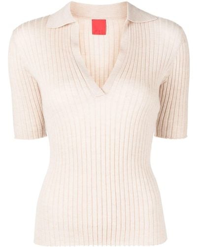 Cashmere In Love Summer Cashmere Polo Shirt - Natural