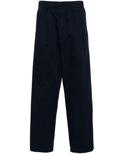 Chocoolate Pleat-detail Cotton Trousers - Blue