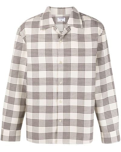 Filippa K Check-pattern Long-sleeve Shirt - Grey