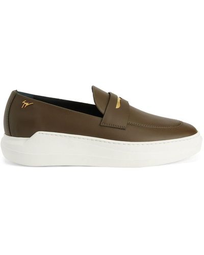 Giuseppe Zanotti New Conley Leather Loafers - Brown