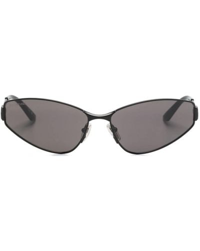 Balenciaga 90s Sonnenbrille mit ovalem Gestell - Grau