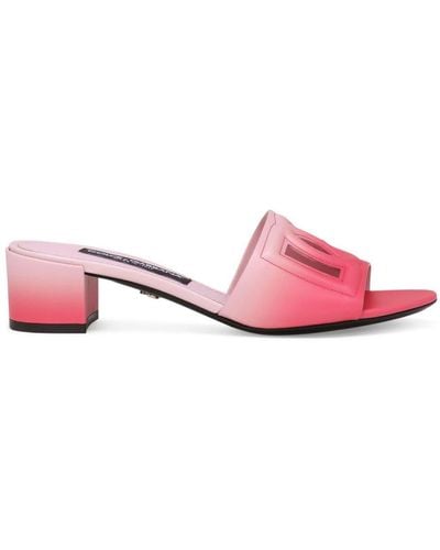 Dolce & Gabbana Dg Ombré Leather Sandals - Pink