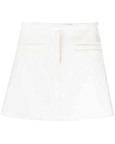 Courreges Crepe Trapeze Miniskirt - White