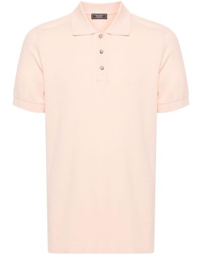 Peserico Debossed-logo Cotton Polo Shirt - Pink