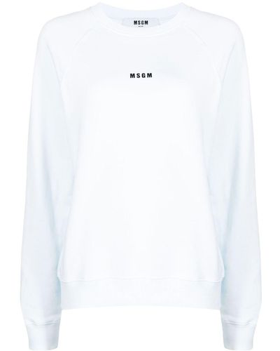 MSGM Sweatshirt mit Logo-Print - Weiß