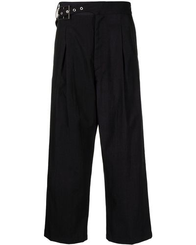 BED j.w. FORD Asymmetric Tapered Cropped Trousers - Blue