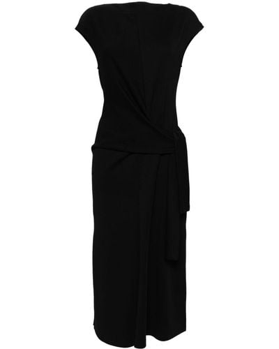 Goen.J Knot-detail Sleeveless Cotton-jersey Midi Dress - Black