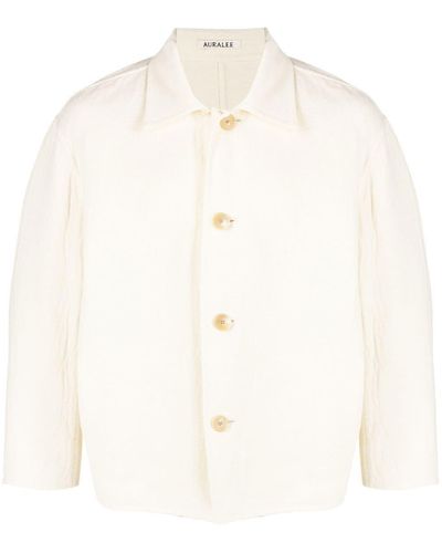 AURALEE Cotton-wool Classic Shirt Jacket - White