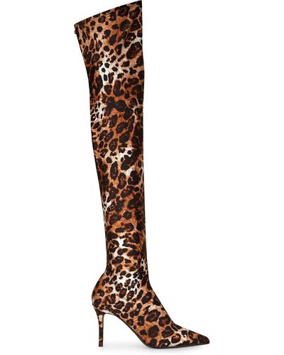 Giuseppe Zanotti Leopard Over-the-knee Boots - Brown
