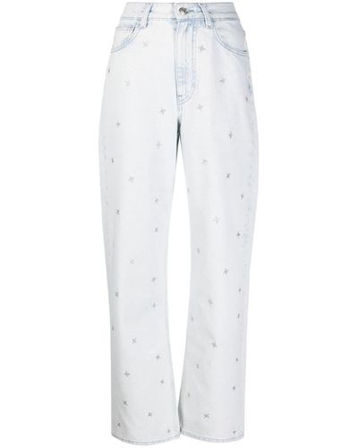 Maje Rhinestone-embellished Jeans - White