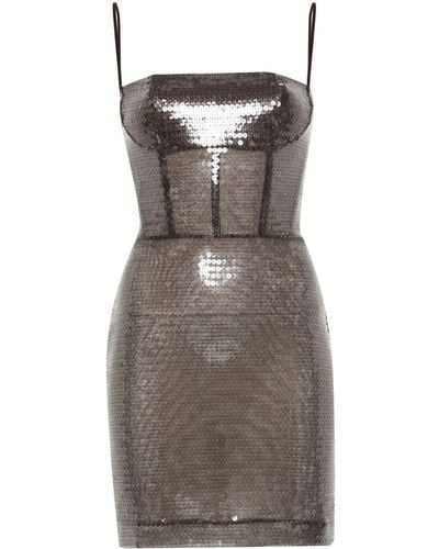 Nensi Dojaka Sequined Mini Dress - Gray