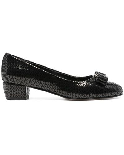 Ferragamo Vara 30mm Court Shoes - Black