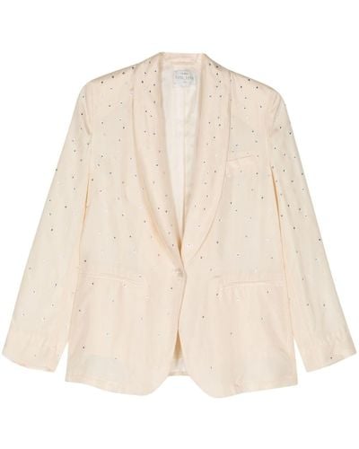 Forte Forte Habotai Silk And Crystals Jacket - Natural