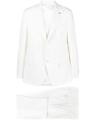 Lardini Costume trois-pièces à simple boutonnage - Blanc