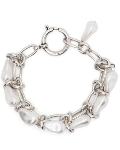 Isabel Marant Rain Drop Pearl-embellished Bracelet - Metallic