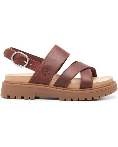 Timberland Logo-debossed Leather Sandals - Brown