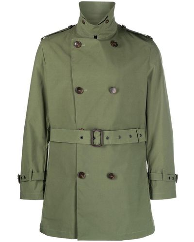 Mackintosh Double-breasted Belted Trench Coat - Green