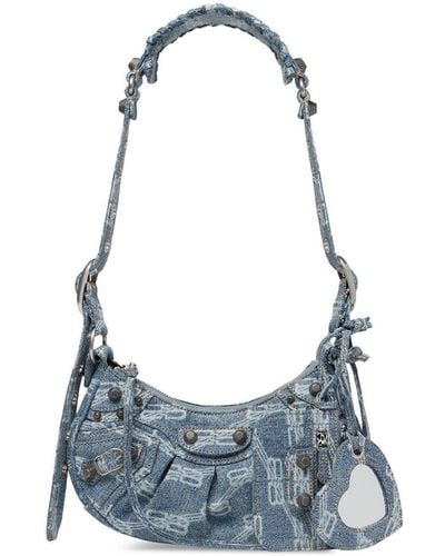 Balenciaga Le Cagole Schoudertas Met Monogram - Blauw