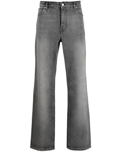 Courreges Stonewashed Wide-leg Jeans - Grey