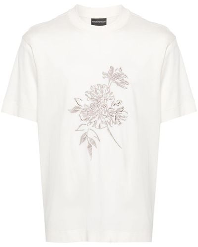 Emporio Armani フローラル Tシャツ - ホワイト