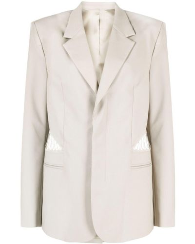 Dion Lee Single-breasted Wool Blazer - Natural