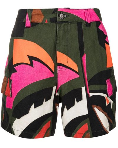 Osklen Cargo-Shorts mit Blatt-Print - Mehrfarbig