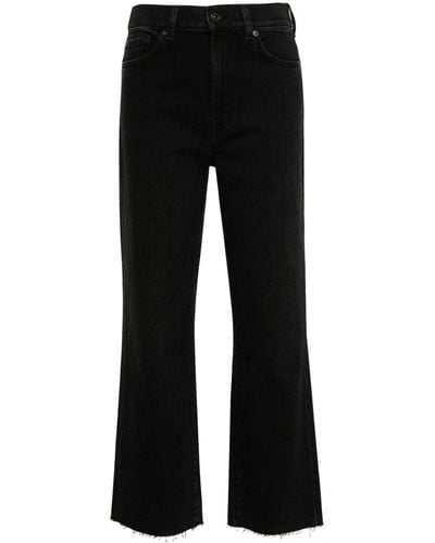 7 For All Mankind Jean Logan Stovepipe à coupe courte - Noir